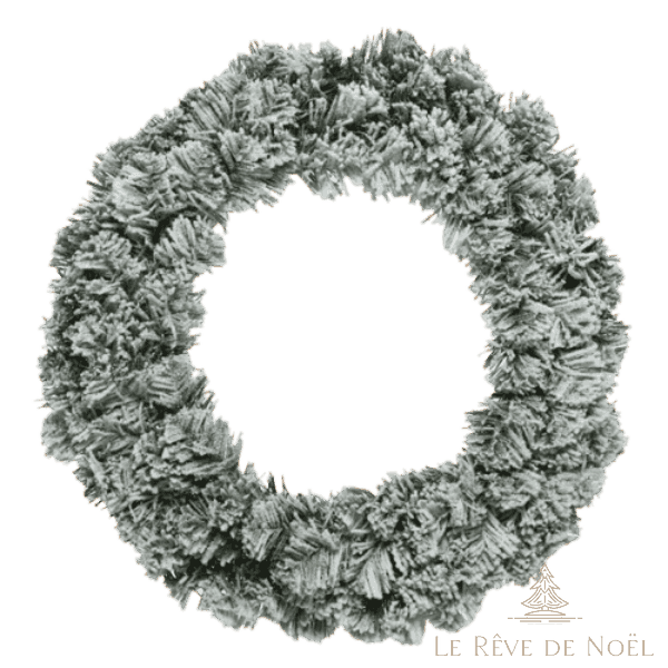 Couronne en sapin artificiel - Effet Neige - Décorations de Noël