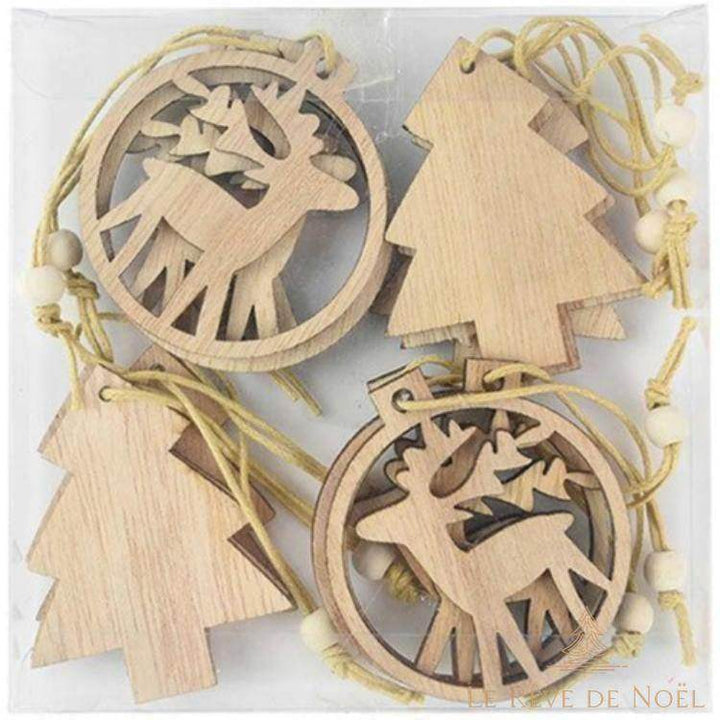 Formes en bois - Sapins et rennes de Noël