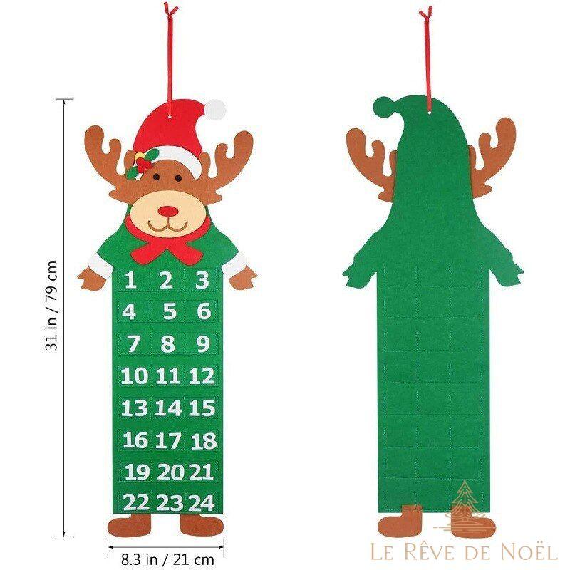 Calendrier de l'avent : Renne en feutrine à remplir