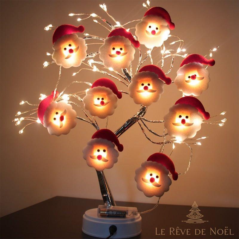 Guirlande de Noël Leds - Tête Père Noël