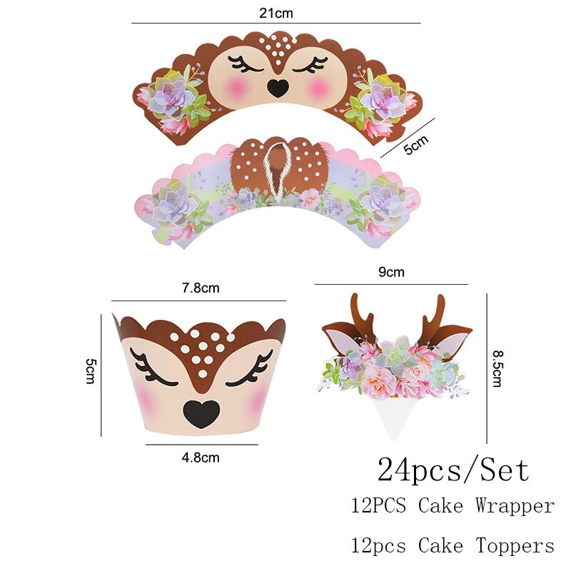 Emballage de Cupcake de Noël : 24 pièces Renne