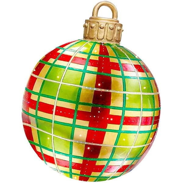 Boule de Noël gonflable 60 cm - Carreaux verts