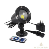 Projecteur de Noël noir avec câble, piquet à planter, adaptateur secteur et télécommande