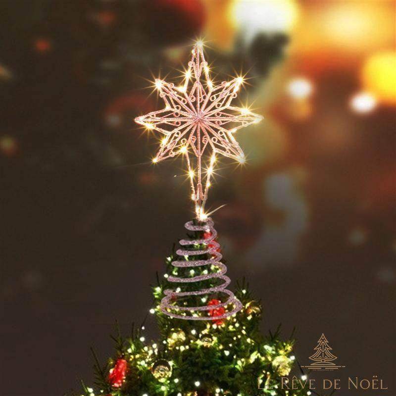 Cimier étoile Lumineux Pour Sapin De Noël - 18cm, à LED, Couleur Or/argent, Décorations Brillantes