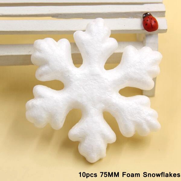 Forme en polystyrène : 10 flocons de neige de 7.5 cm