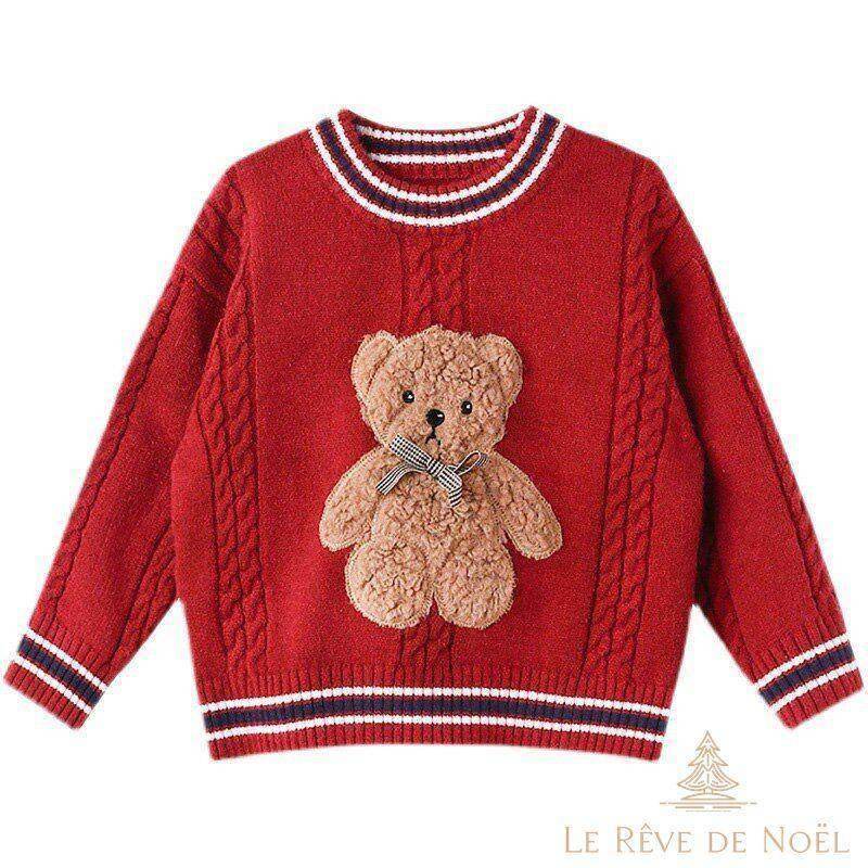 Pull de Noël pour Femme Grenat Rennes, Sapin de Noël et Étoiles - Pulls Pull de Noël pour Femme Grenat Rennes, Sapin de Noël et Étoiles - Pulls