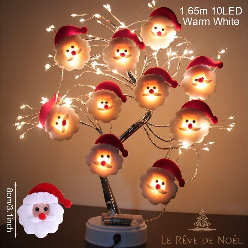 Guirlande de Noël Leds - Tête Père Noël