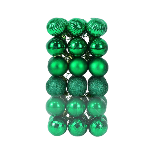 Lot de 36 boules mixtes 4 cm - Vert