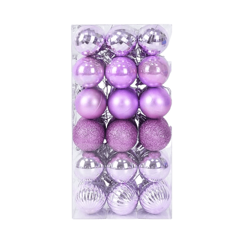 Lot de 36 boules mixtes 4 cm - Violet