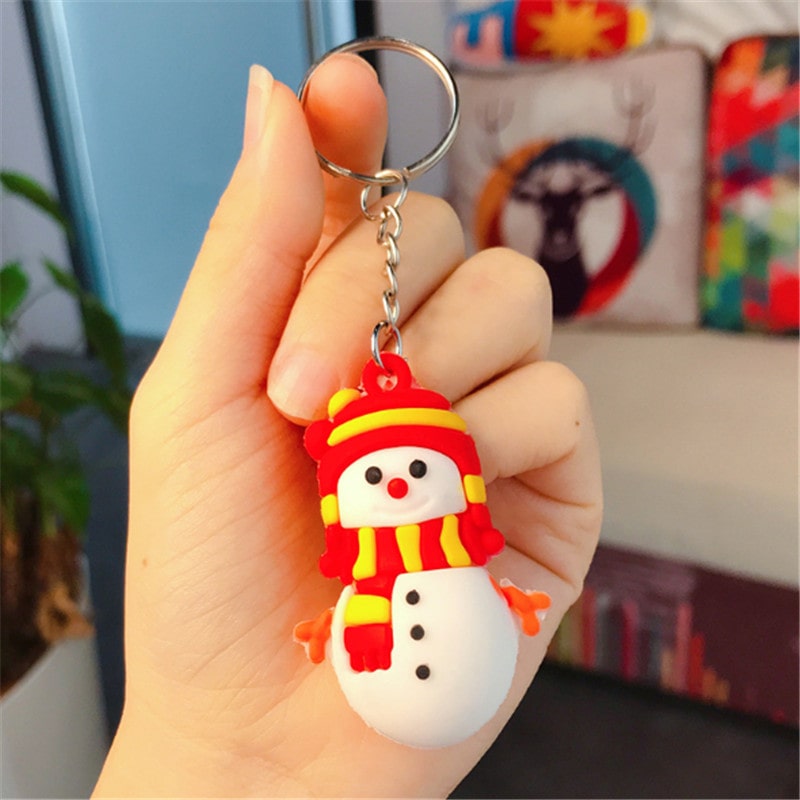 Porte clé de Noël - Père Noël, Sapin, Renne et Bonhomme de neige