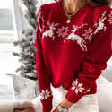 Pull De Noël Pour Femme - Imprimé Arbre De Noël, 65% Polyester, 30% Coton, 5% élasthanne - Tailles S à XXL, Confortable Et Décontracté - 5