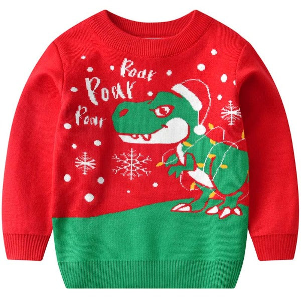 Pull de Noël enfant - Dinosaure