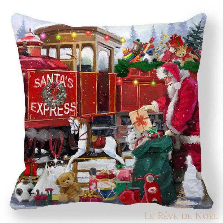 Housse coussin Noël rouge