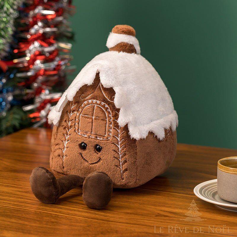 Peluche de Noël : Maison enneigée