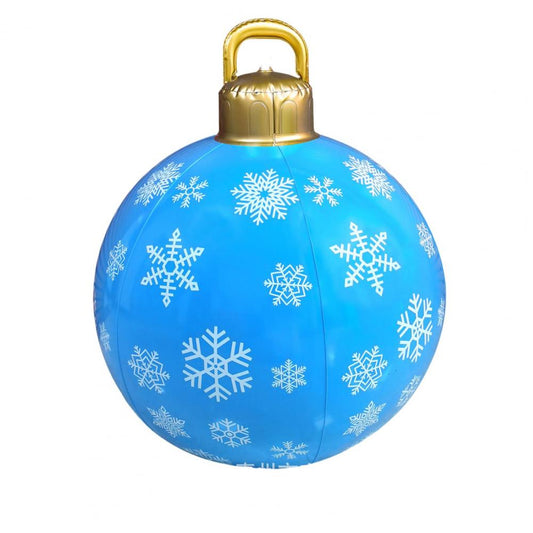 Boule de Noël gonflable 60 cm : Bleue avec Flocons