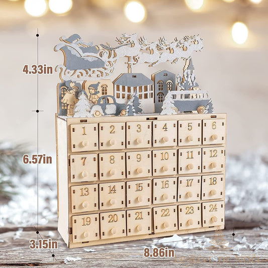 Calendrier de l'avent : Paysage de Noël avec Led