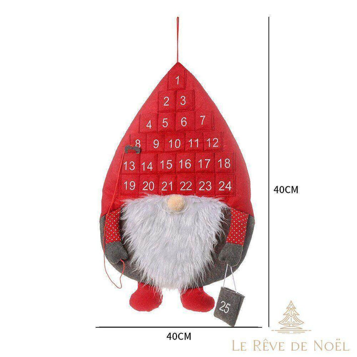 Calendrier de l'avent : Lutin Chapeau Rouge en feutrine à remplir