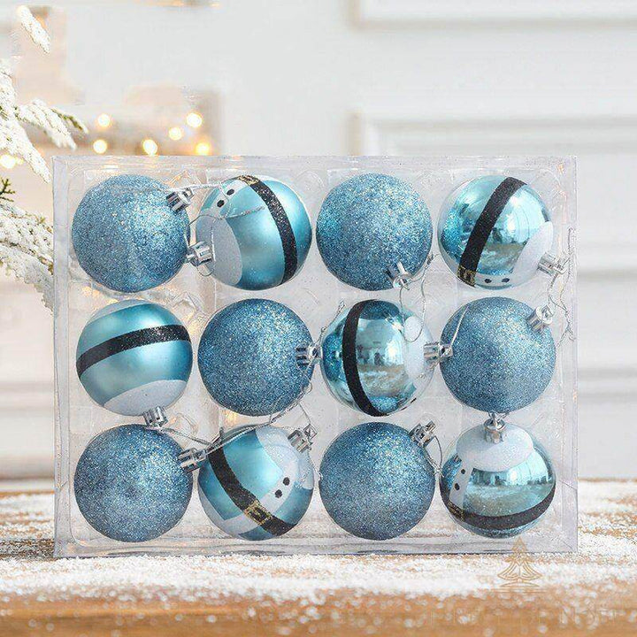 Lot de 12 boules de Noël - Mère Noël