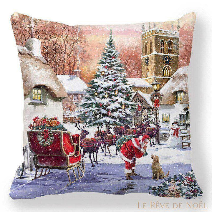 Housse coussin Noël sapin