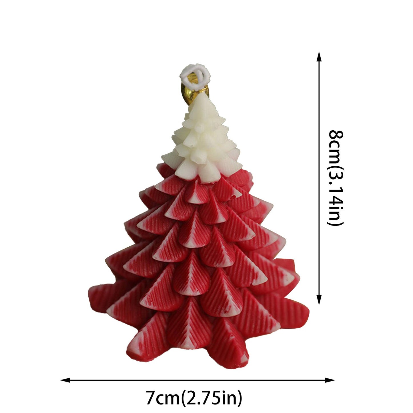 Bougie de Noël en cire de paraffine naturelle : Sapin rouge et blanc