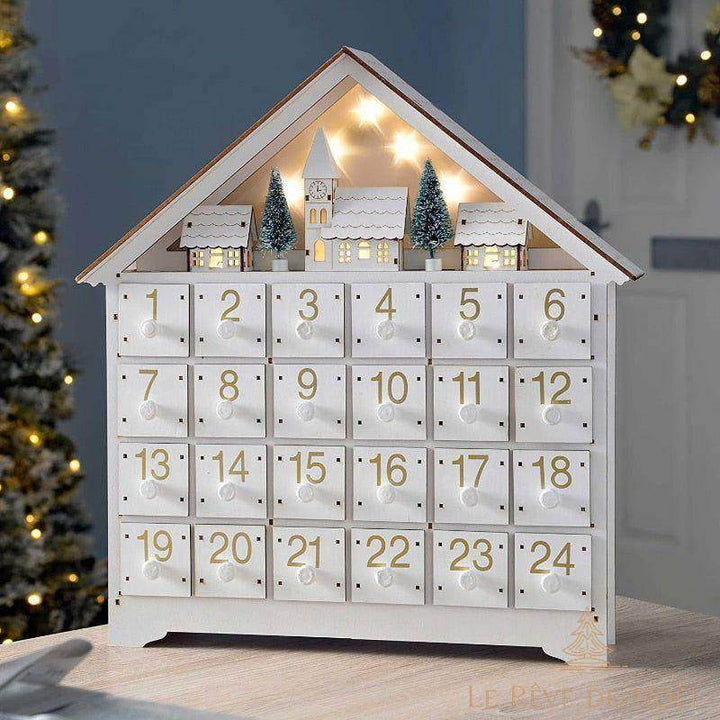 Calendrier de l'avent : Maison avec lumière Led