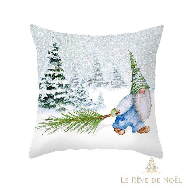 Housse  coussin noël blanc
