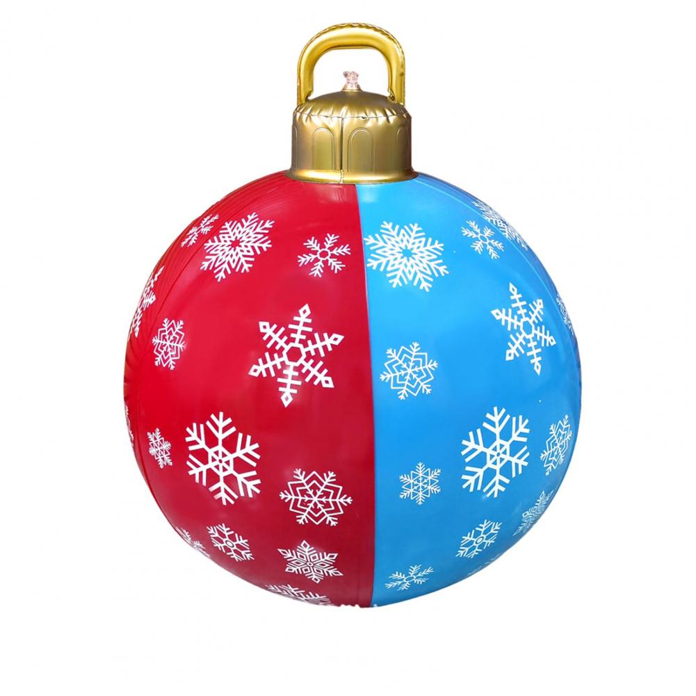 Boule de Noël gonflable 60 cm : Rouge et Bleue