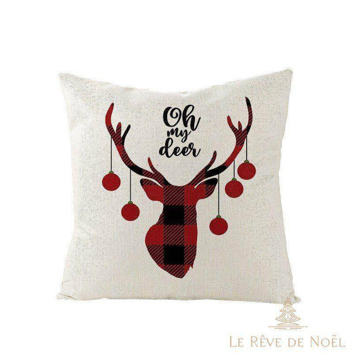 Housse de coussin de Noël : Tête de renne