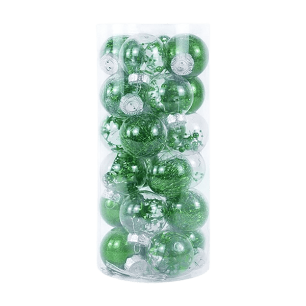 Lot de 24 boules création 6cm - Vert - Décorations de Noël