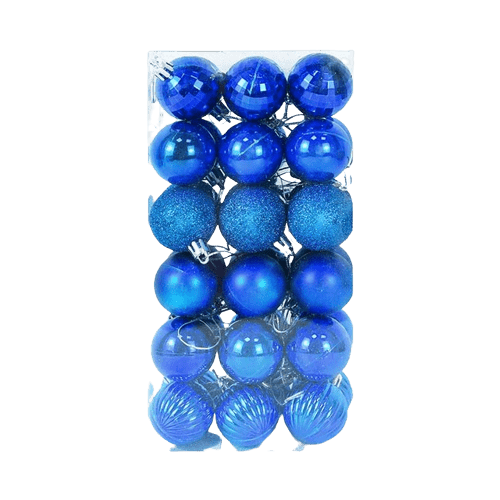 Lot de 36 boules mixtes 4 cm - Bleu