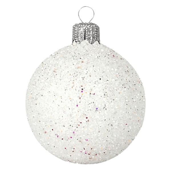 Boule standard pailletée - Blanc - Décorations de Noël