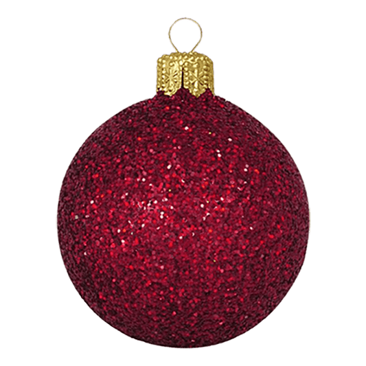 Boule standard pailletée - Bordeaux - Décorations de Noël