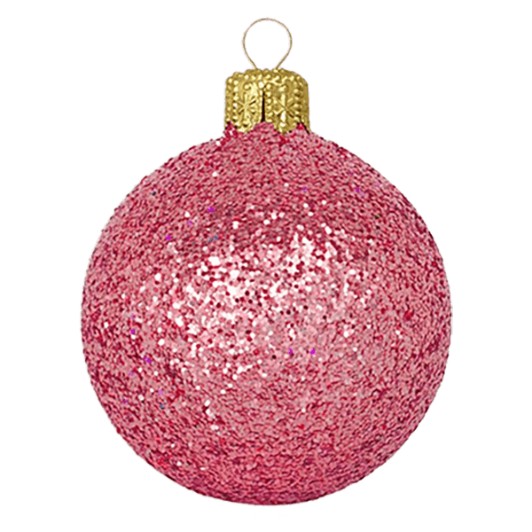 Boule standard pailletée - Rose - Décorations de Noël