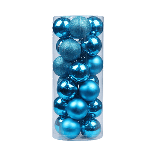 Lot de 24 boules de Noël standard - Bleu clair