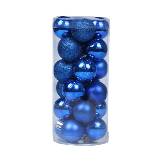 Lot de 24 boules de Noël standard - Bleu foncé