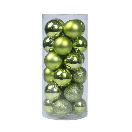 Lot de 24 boules de Noël standard - Vert clair