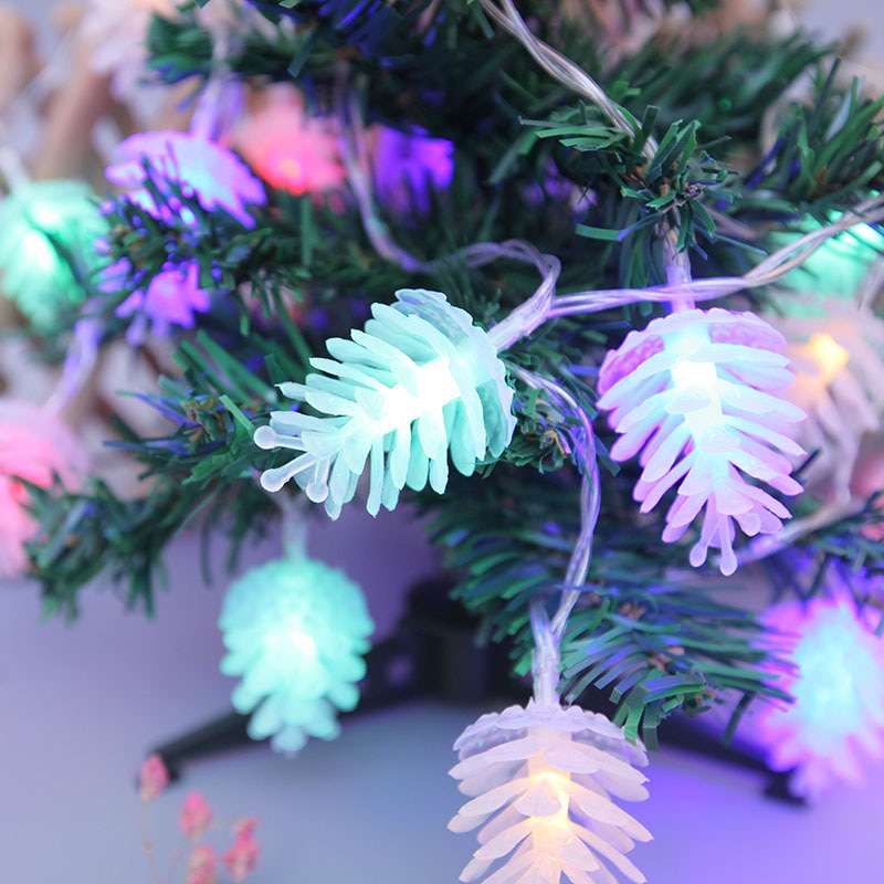 Guirlande Lumineuse Noël - Pomme de pin / Pives multicolores