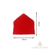 Schéma des dimensions de la housse de chaise bonnet de Noël : 50 cm de large, 60 cm de haut