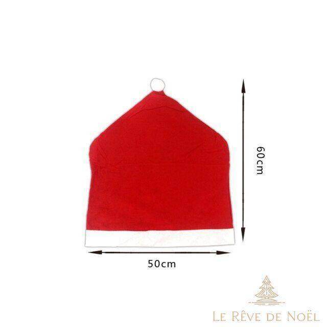 Schéma des dimensions de la housse de chaise bonnet de Noël : 50 cm de large, 60 cm de haut