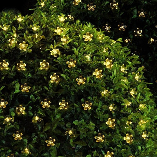 Guirlande lumineuse solaire - Fleurs jaunes