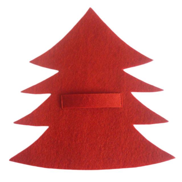 Porte couvert Noël feutrine - Rouge