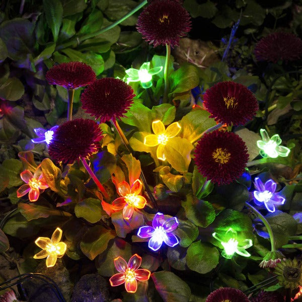 Guirlande lumineuses - motif fleurs multicolores