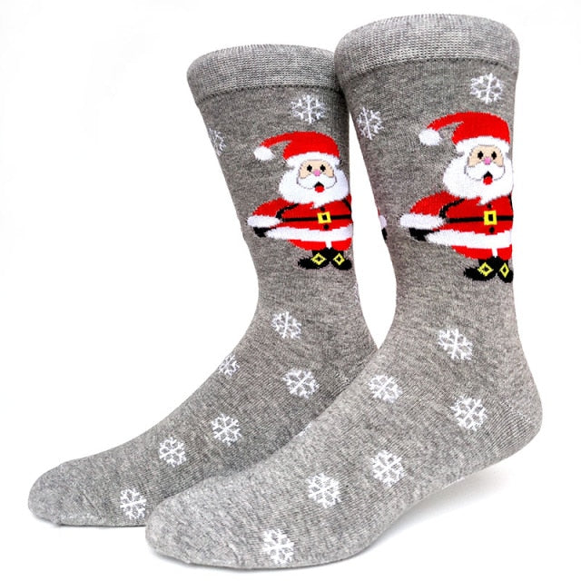 Chaussettes de Noël grises - Père Noël