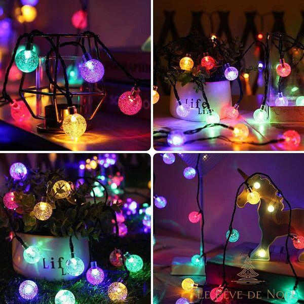Guirlande lumineuse - boules extérieures multicolores