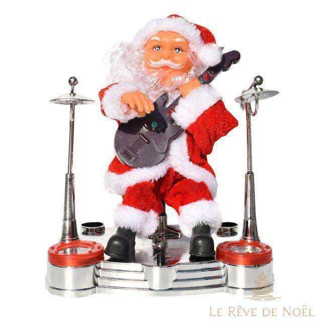 Automate Père Noël jouant de la guitare