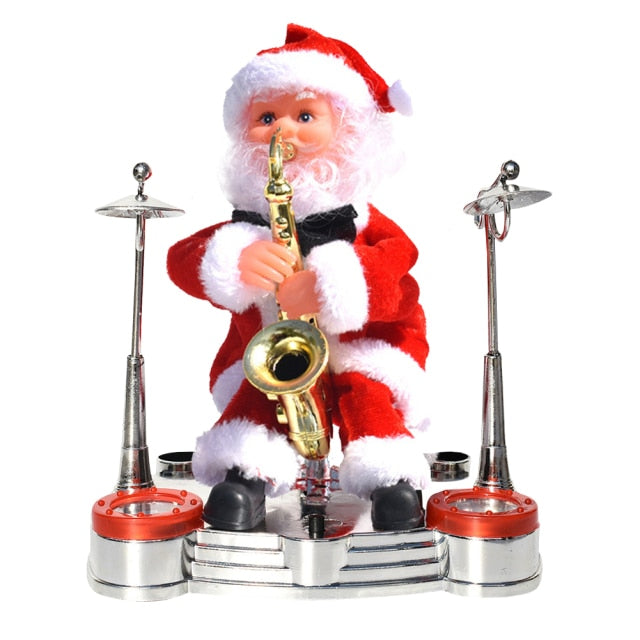 Automate Père Noël jouant du saxophone