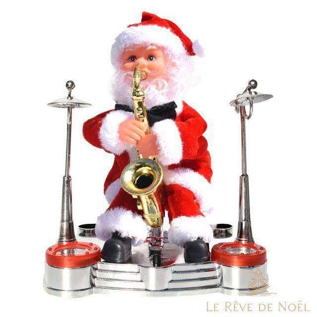 Automate Père Noël jouant du saxophone