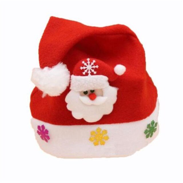 Bonnet de Noël - Papa Noël et flocons